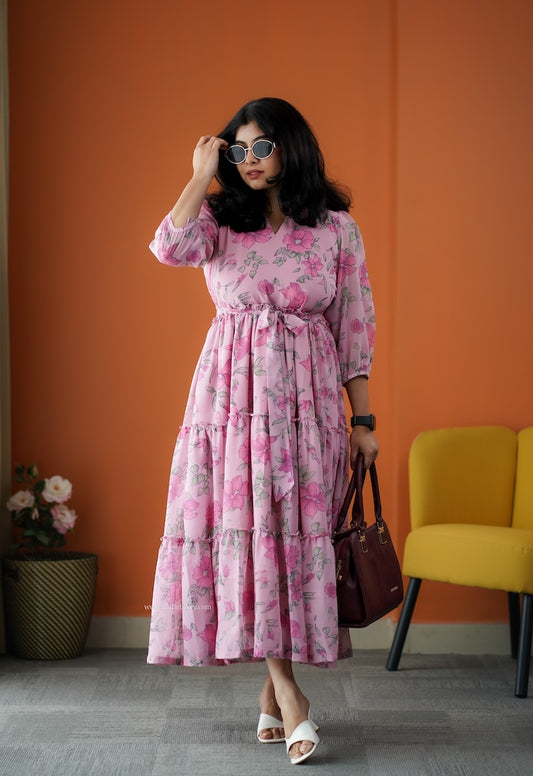 Rimjim Rose Georgette Tier Dress