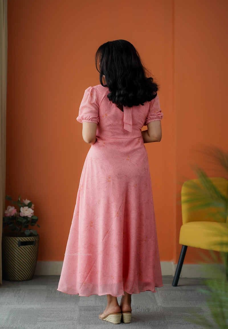 rimjim coral georgette fit & flare dress