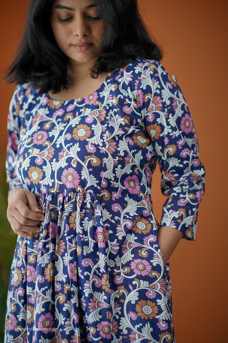 bloom dark blue cotton co-ord set