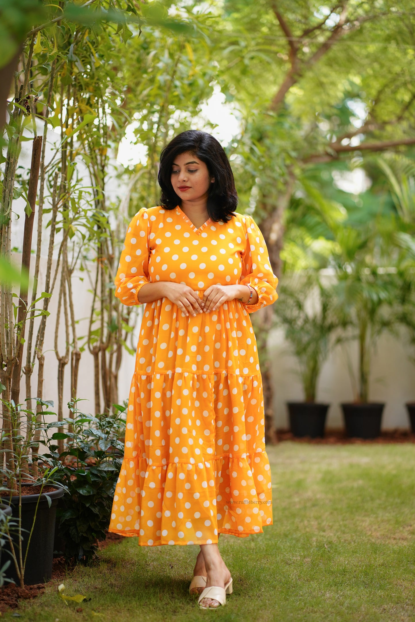 darlene georgette maxi tier dress