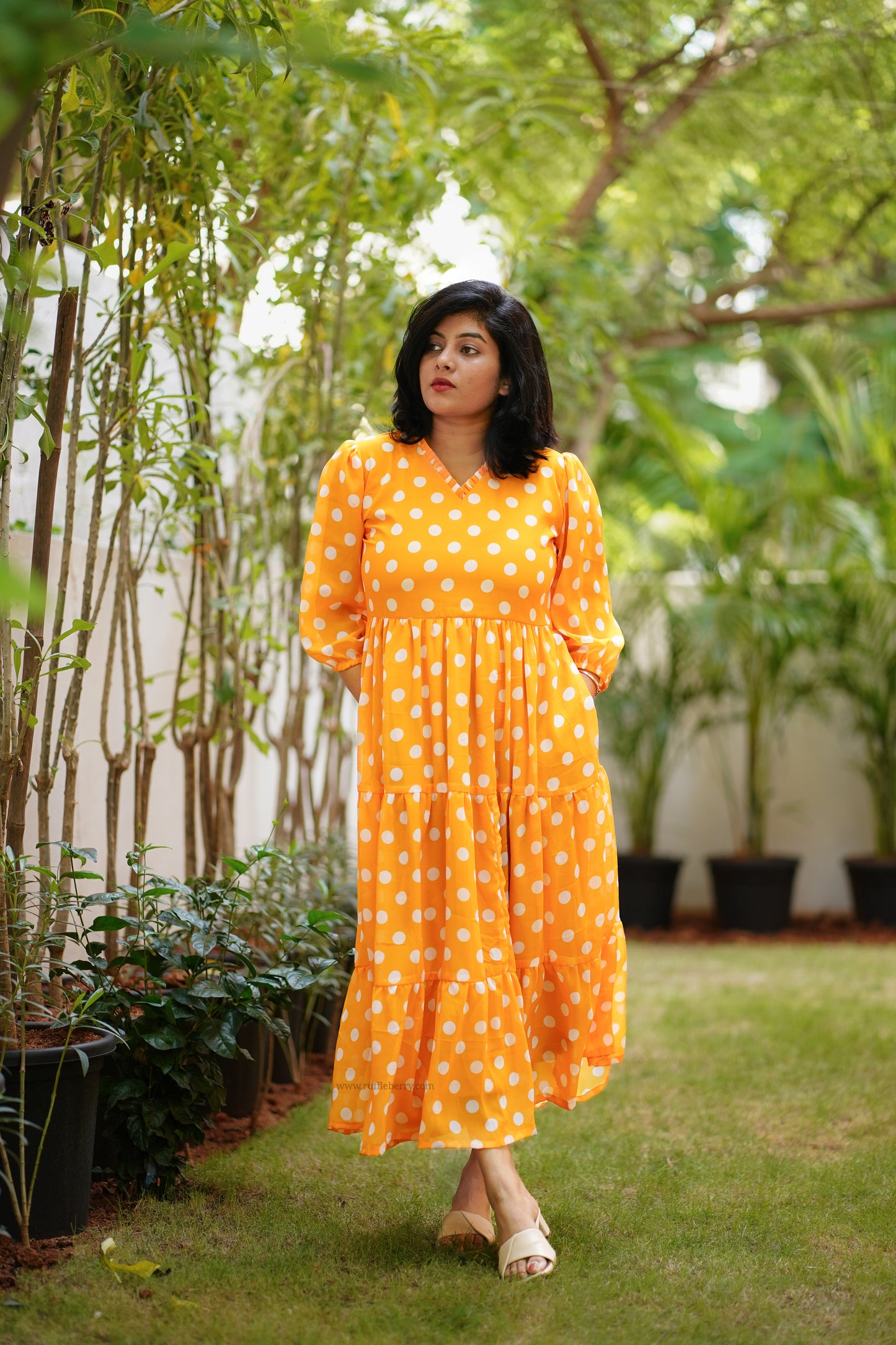 darlene georgette maxi tier dress