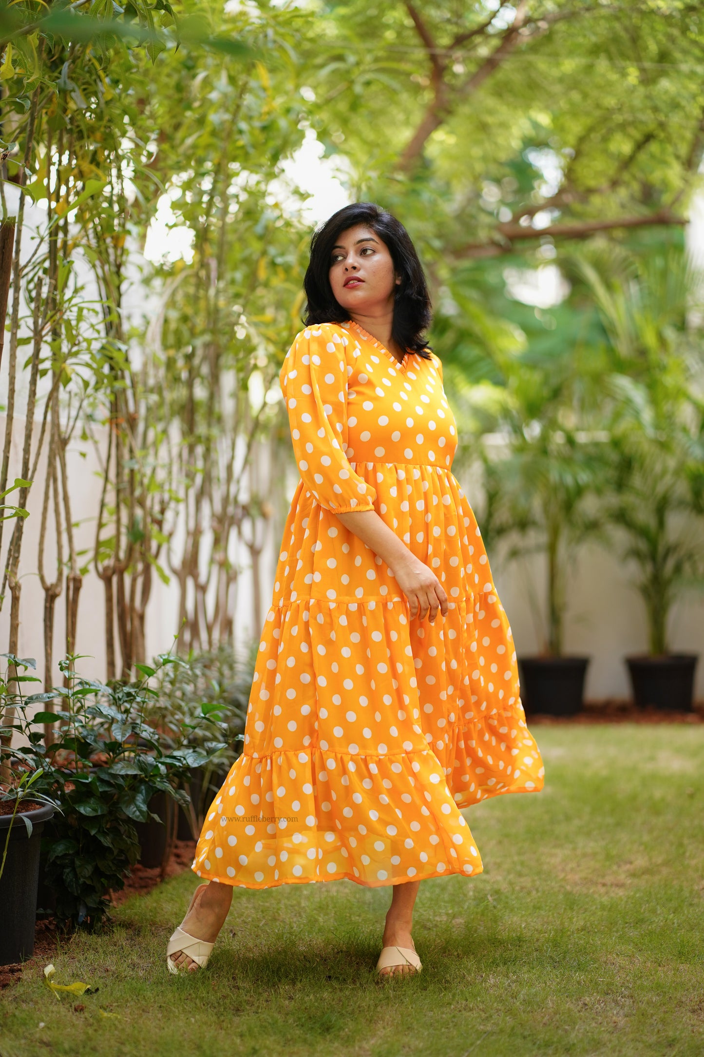 darlene georgette maxi tier dress