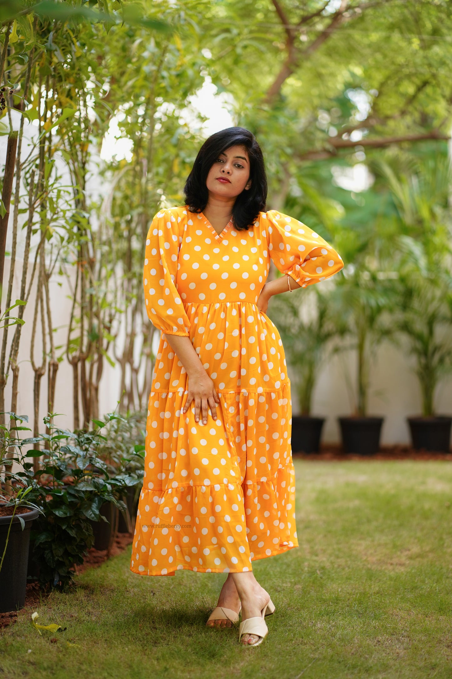 darlene georgette maxi tier dress