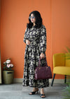 Saavan Black Cotton Tier Dress