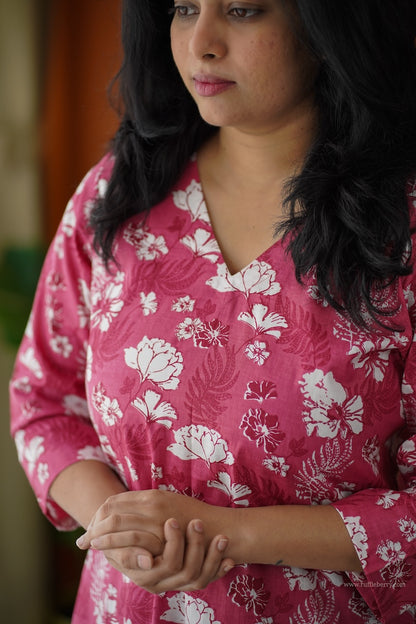 Ammayi Pink floral co-ord set