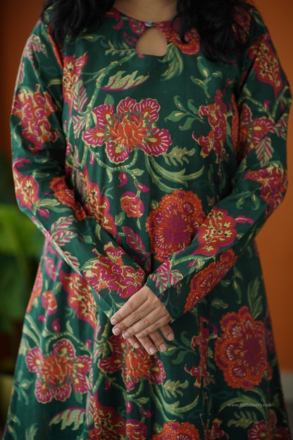 Ammayi Green floral Co-ord set