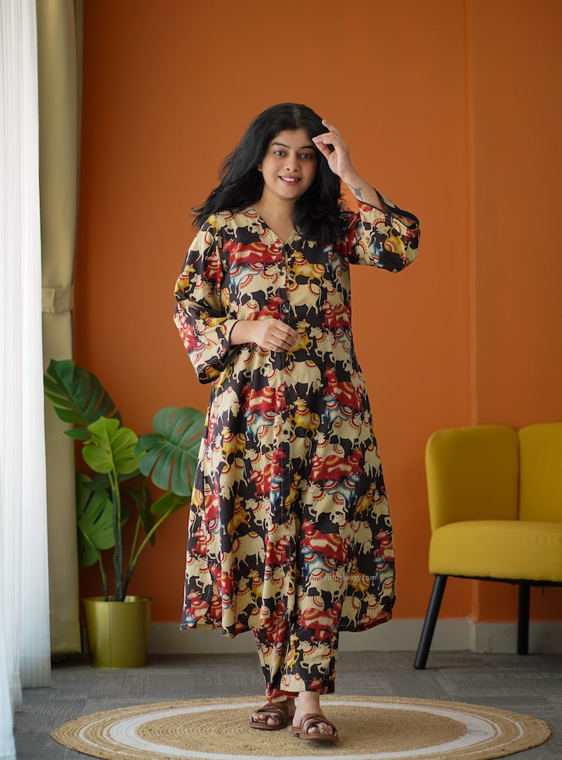 ammayi desi black co-ord set