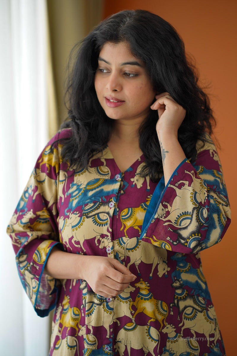 ammayi desi magenta co-ord set