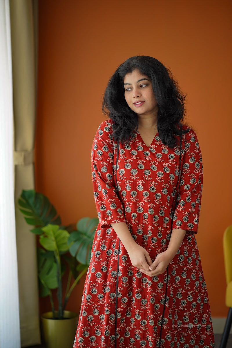 ammayi maroon a-line co-ord set