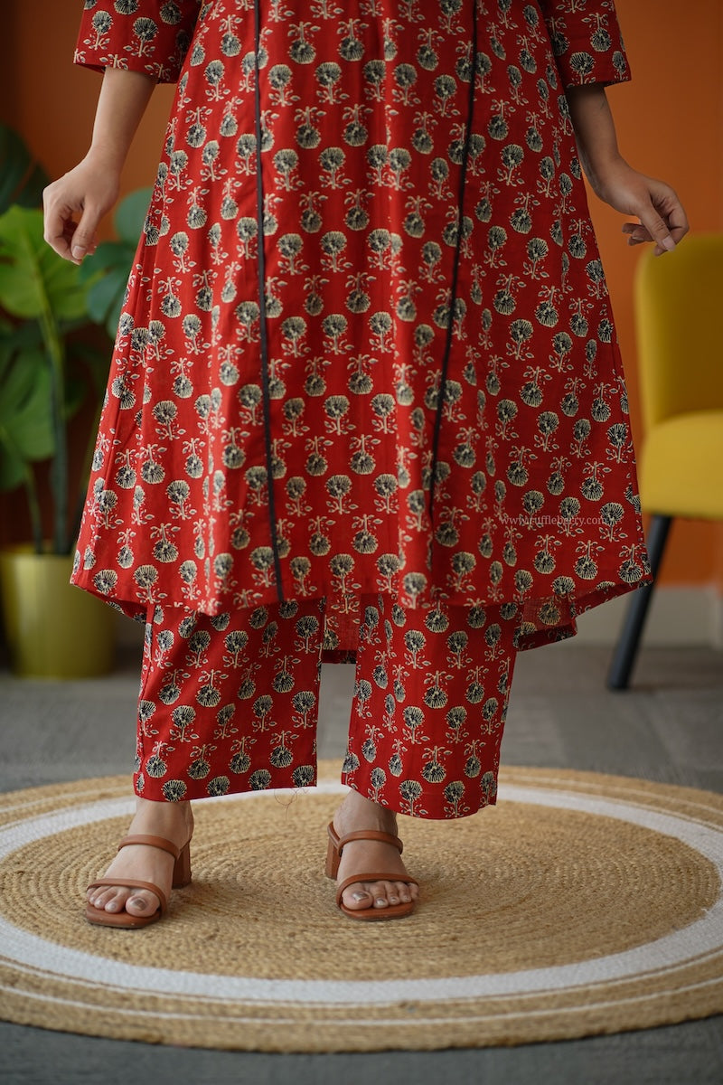 ammayi maroon a-line co-ord set