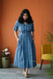 Saavan Blue Cotton Shirt Dress