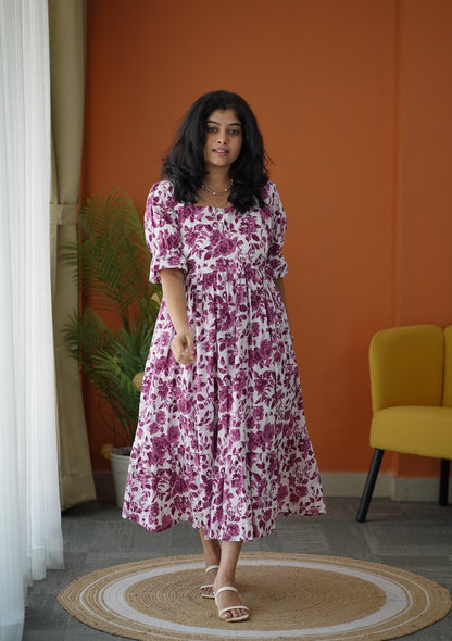 Lela Angel Roses Cotton Tier Dress