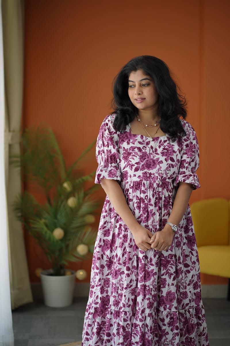 lela angel roses cotton tier dress