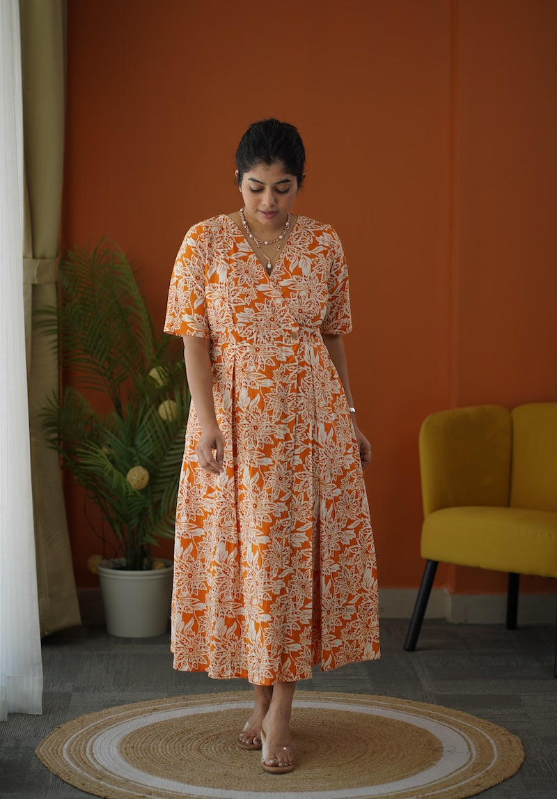 melody cotton wrap dress