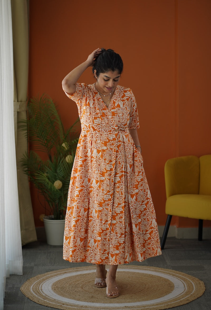 MELODY Cotton Button Wrap Dress – Ruffleberry