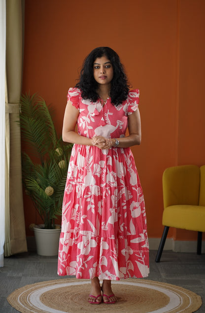 Lela Baby Pink Cotton Tier Dress