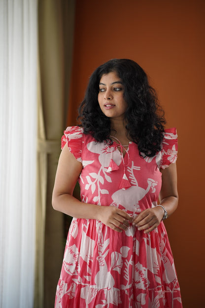 Lela Baby Pink Cotton Tier Dress