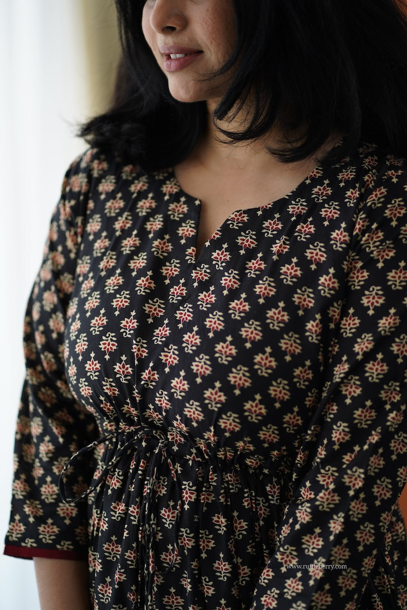 sumlove black cotton tier dress