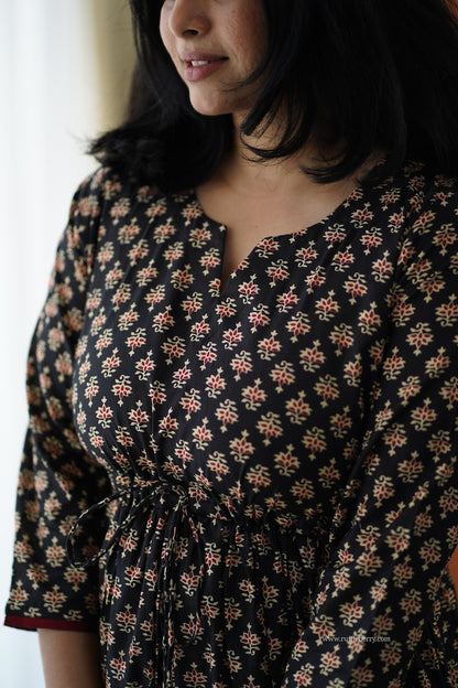 SumLove Black Cotton Tier Dress