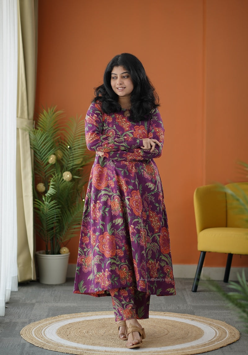 sapna dark pink cotton co-ord set