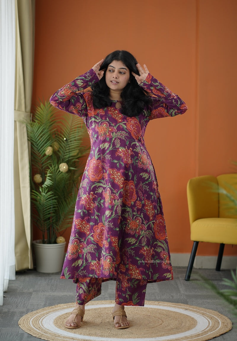 sapna dark pink cotton co-ord set