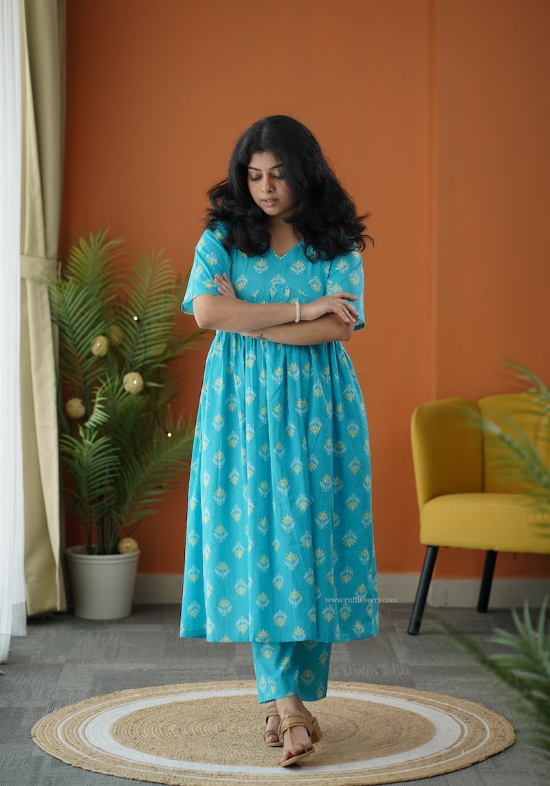 sapna blue cotton co-ord set