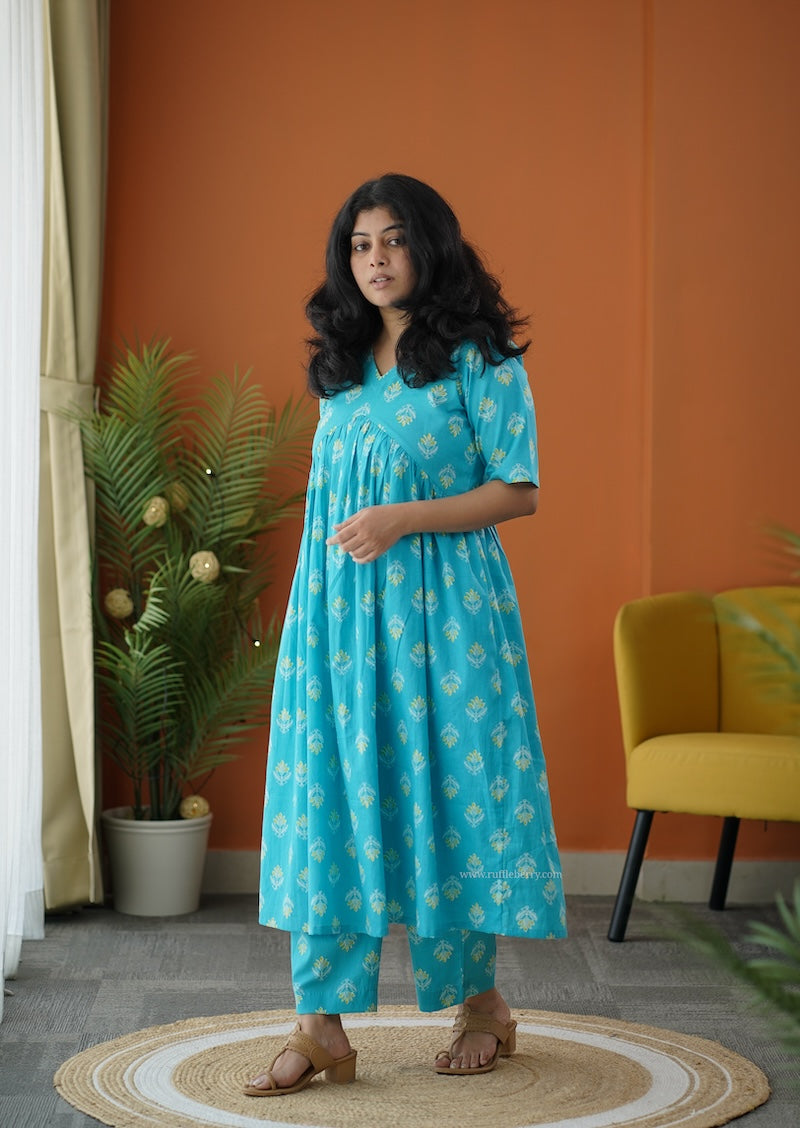 sapna blue cotton co-ord set