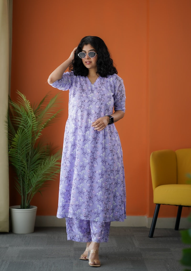 raaga lavender georgette co-ord set