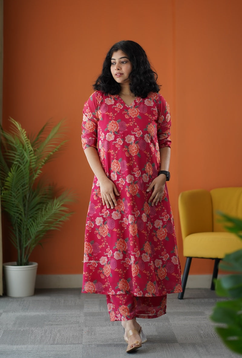 raaga rose georgette co-ord set