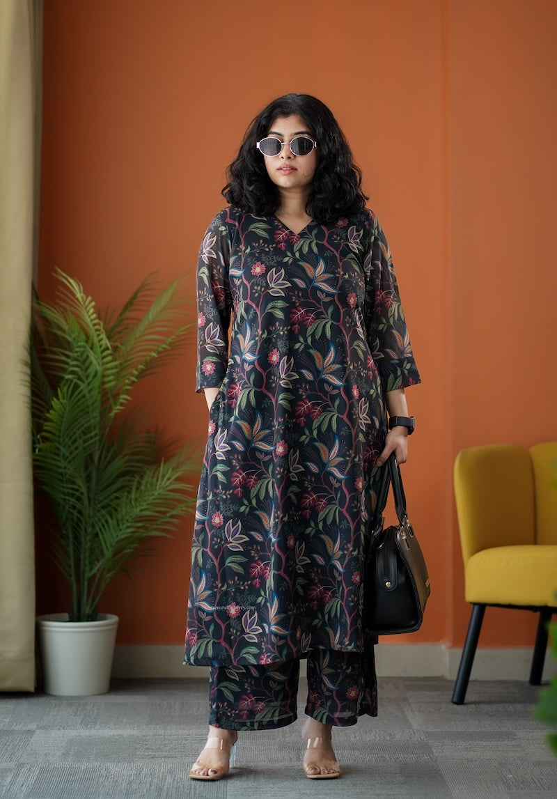 raaga black georgette co-ord set