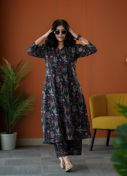 Raaga Black Georgette Co-ord Set