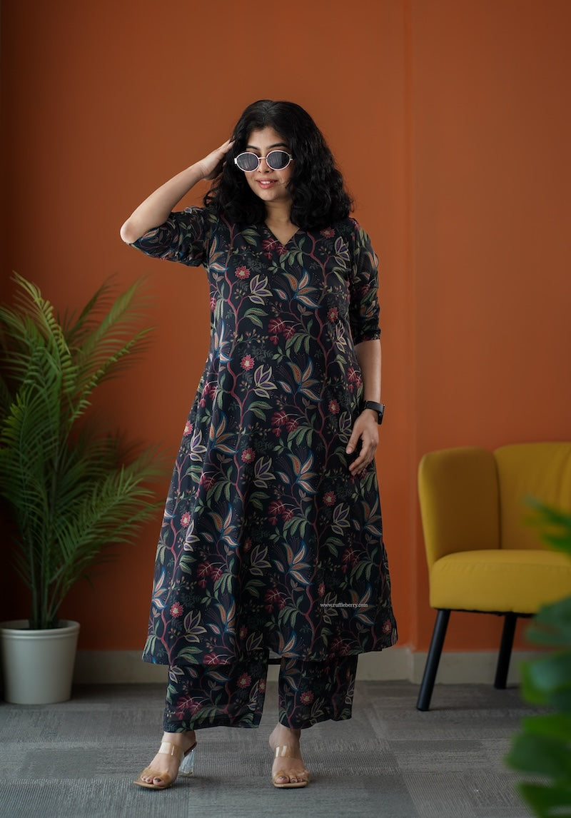 raaga black georgette co-ord set