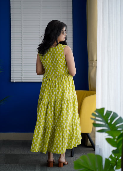 Lemonade Cotton Tier Dress
