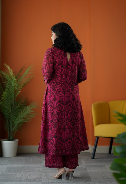 Raaga Pink Georgette Cotton Co-ord Set