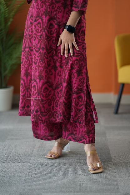 Raaga Pink Georgette Cotton Co-ord Set