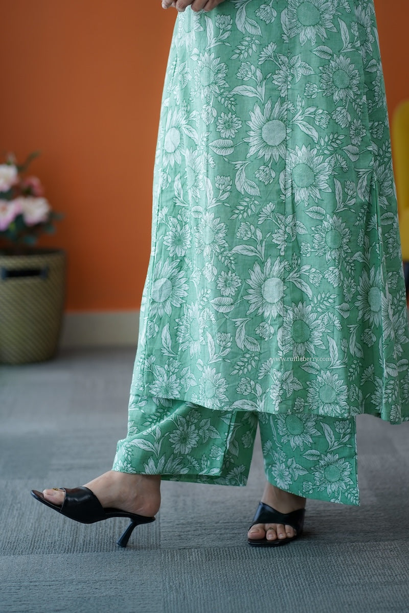 barsa sage green cotton co-ord set
