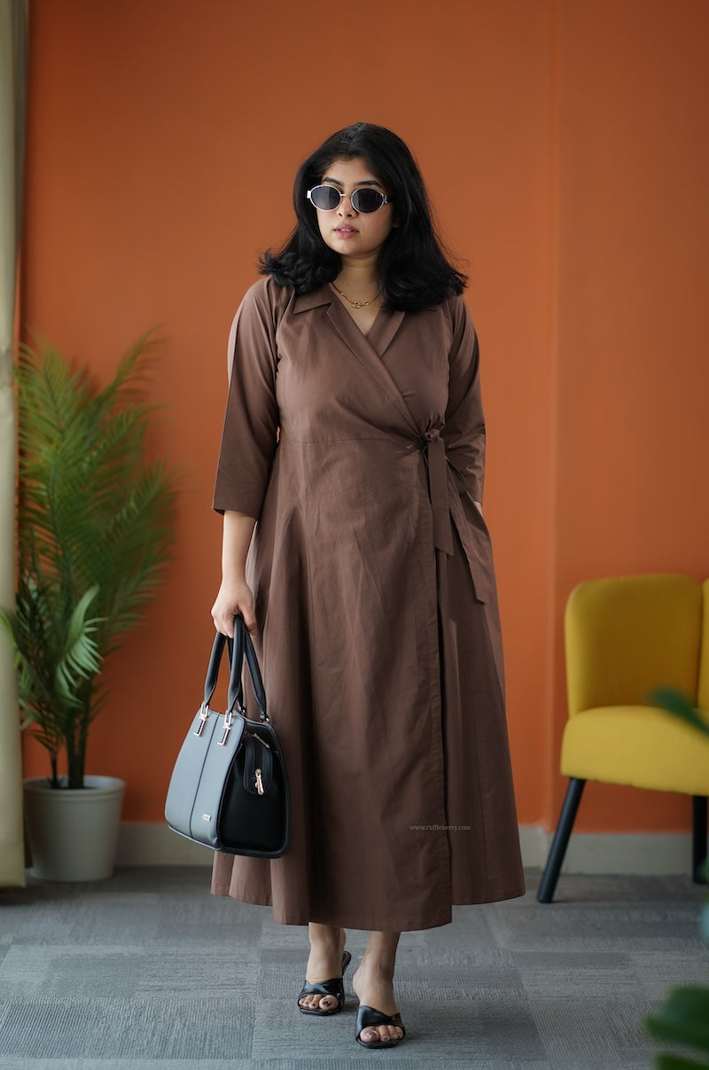 bella cotton wrap dress