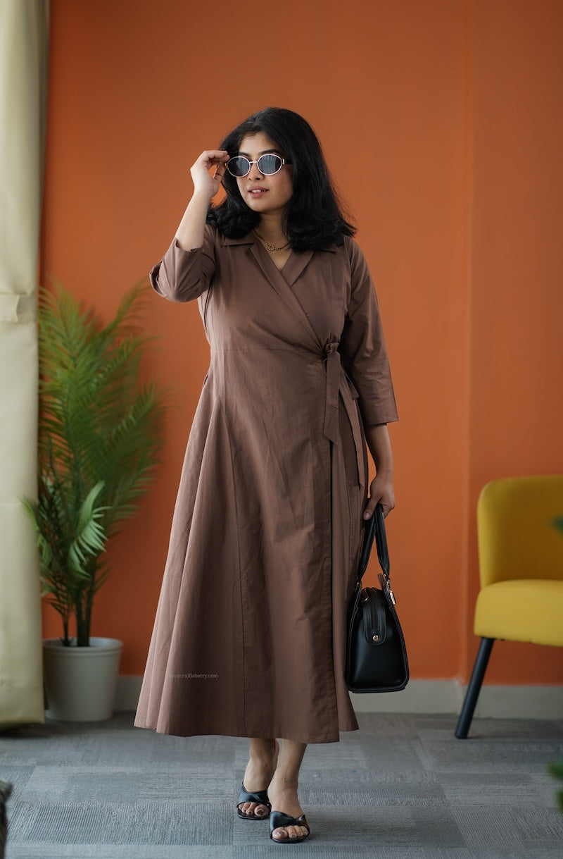 bella cotton wrap dress