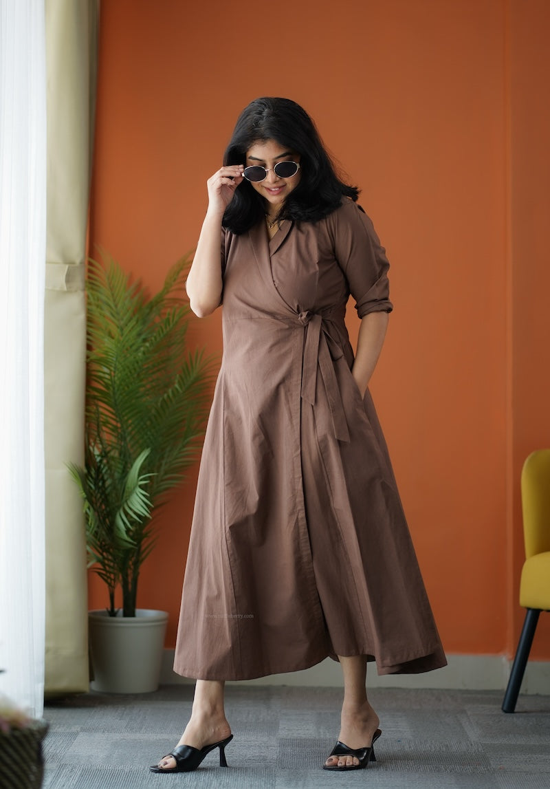 bella cotton wrap dress