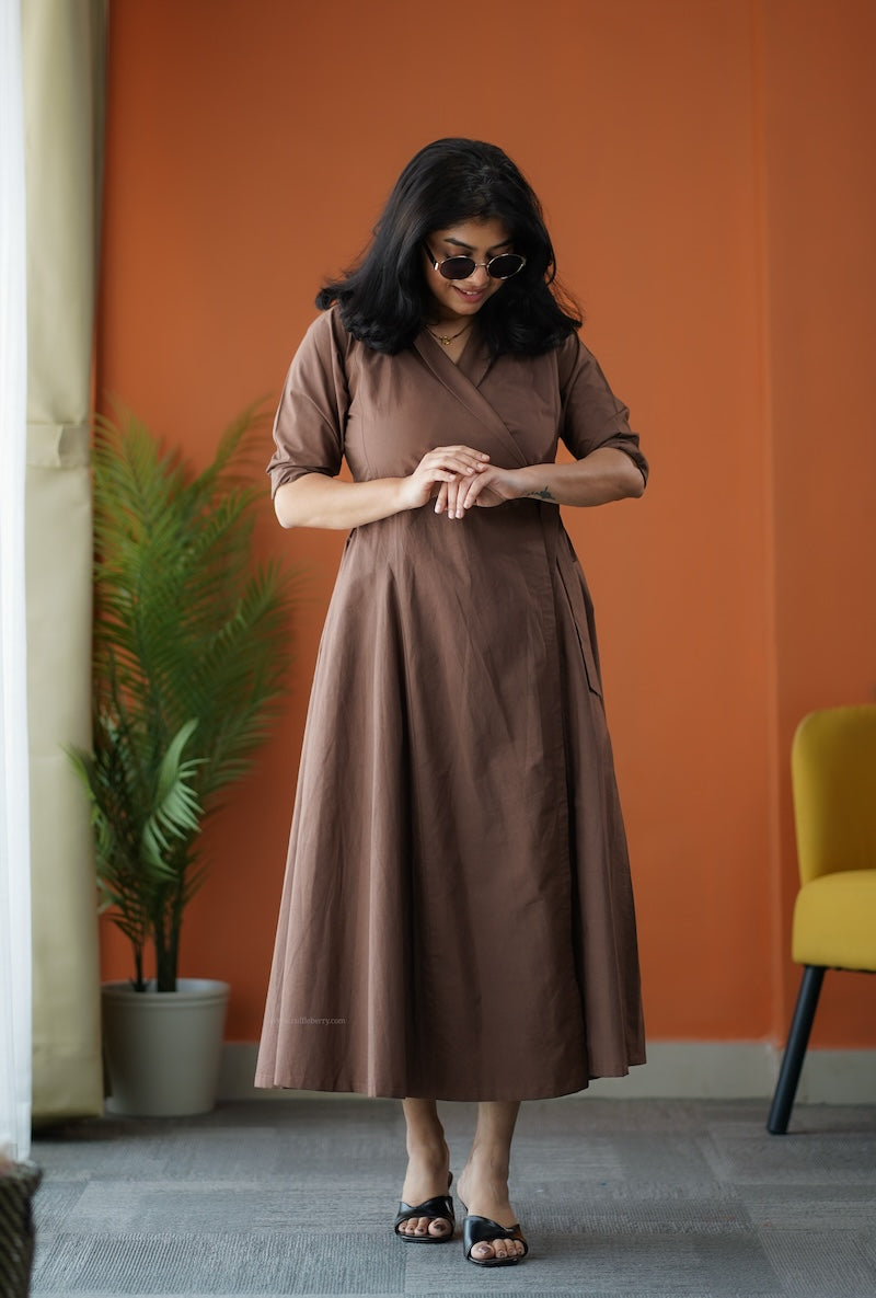 bella cotton wrap dress
