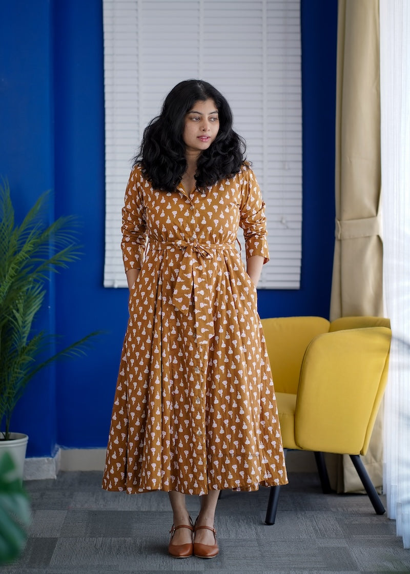 maple cotton shirt dress