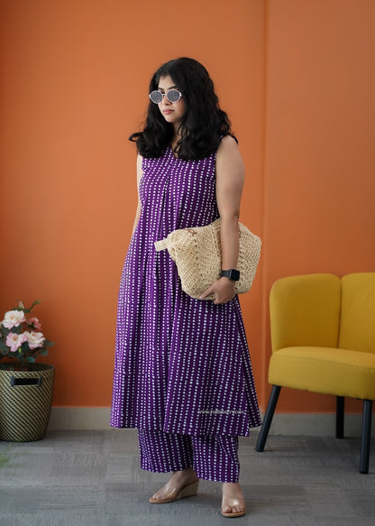 Barsa Purple Cotton Co-ord Set
