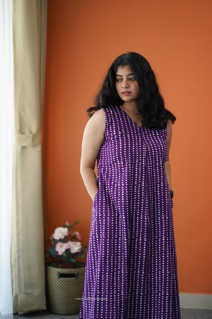 Barsa Purple Cotton Co-ord Set