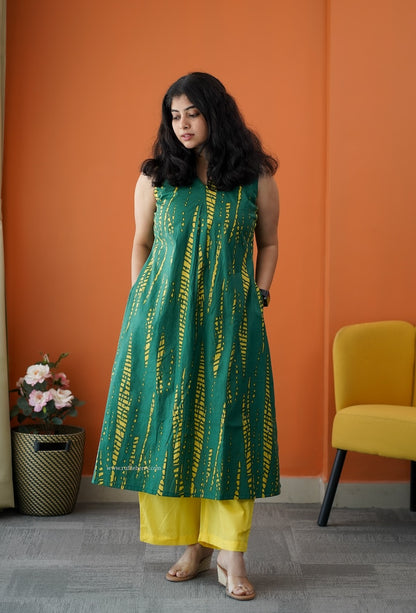 Barsa Dark Green Cotton Co-ord Set