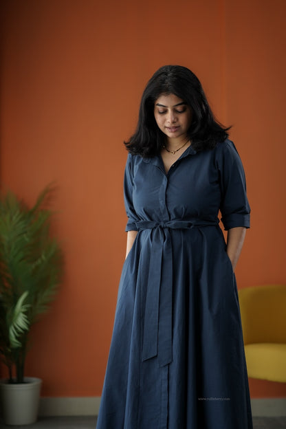 Cindy Cotton Flared Shirt Dress