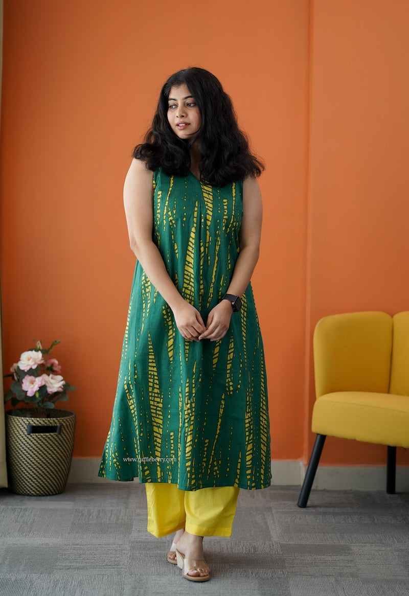 barsa dark green cotton co-ord set