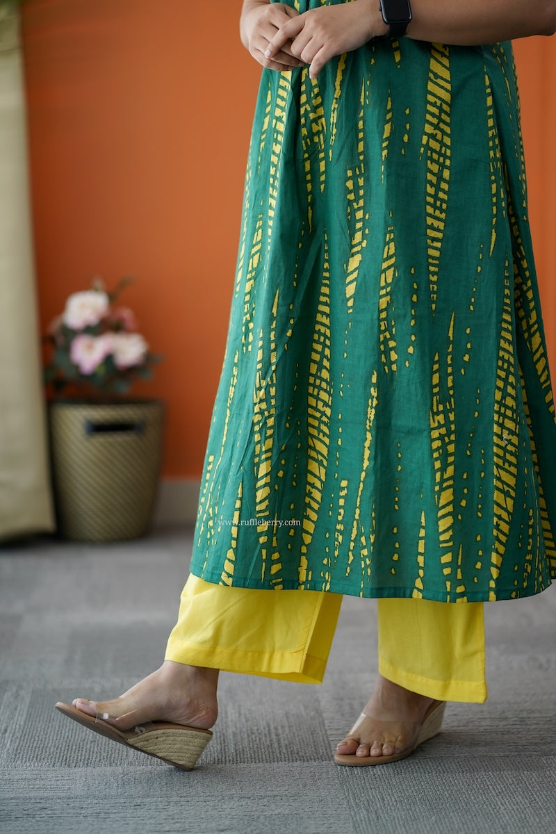 barsa dark green cotton co-ord set