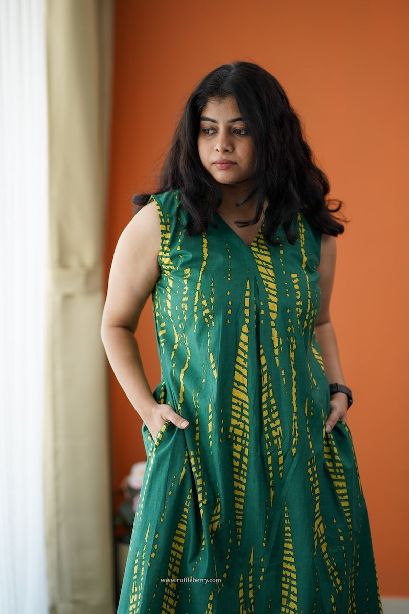 barsa dark green cotton co-ord set