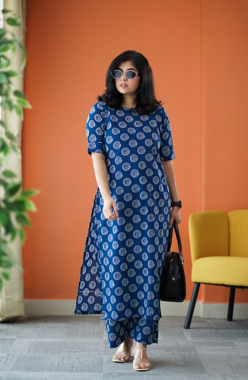june blue cotton co-ord set