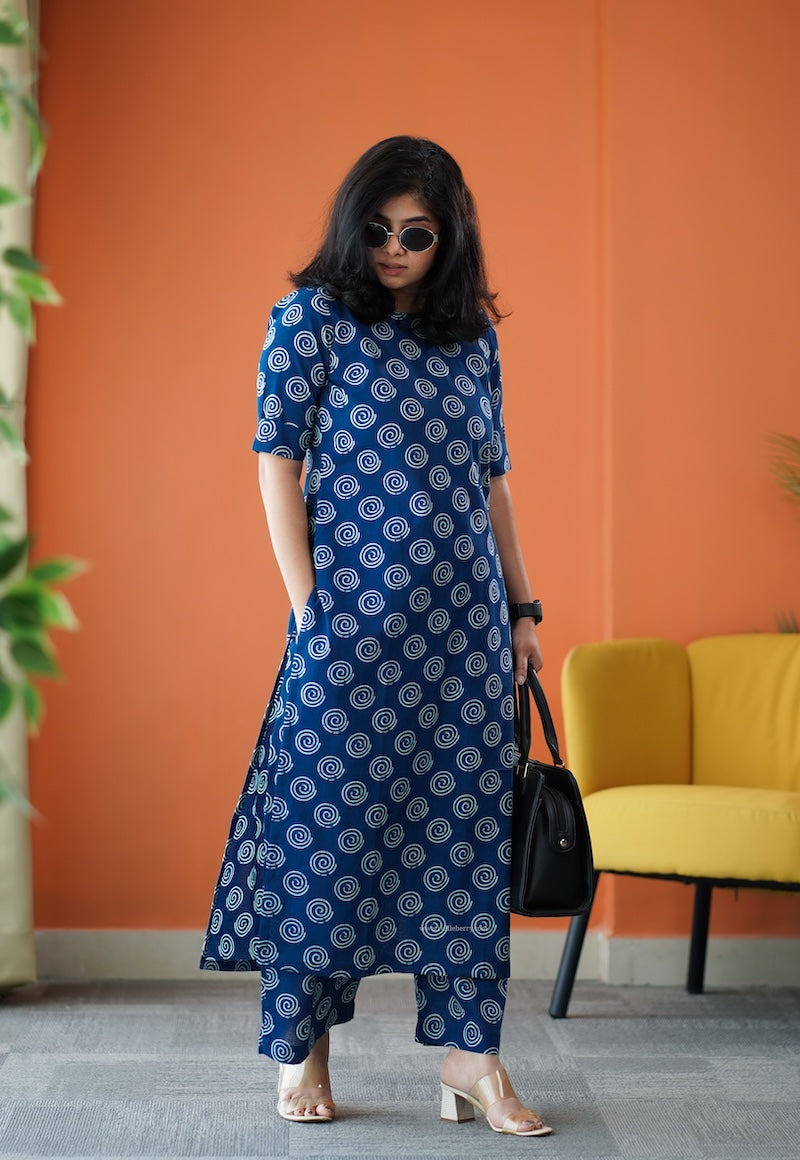 june blue cotton co-ord set